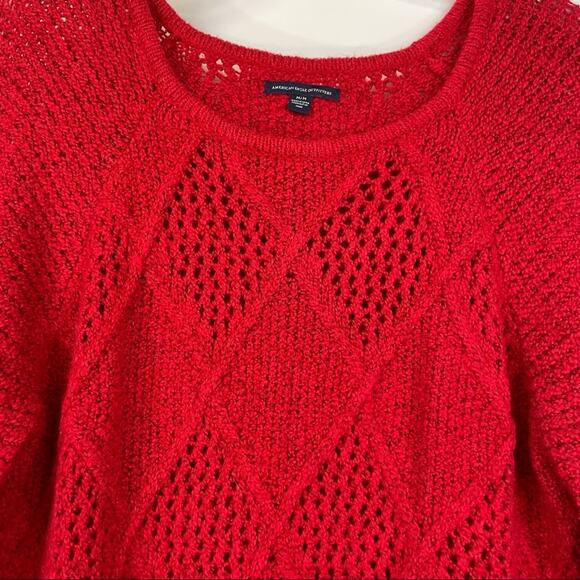 American Eagle red knit tunic sweater dress size Medium - Picture 2 of 11